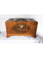Wooden Hand Carved Oriental Chest
